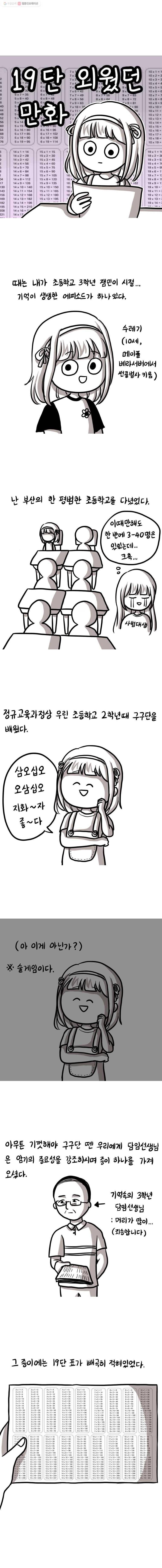 쓰레기 머학생 57화 19단 외웠던 만화 1