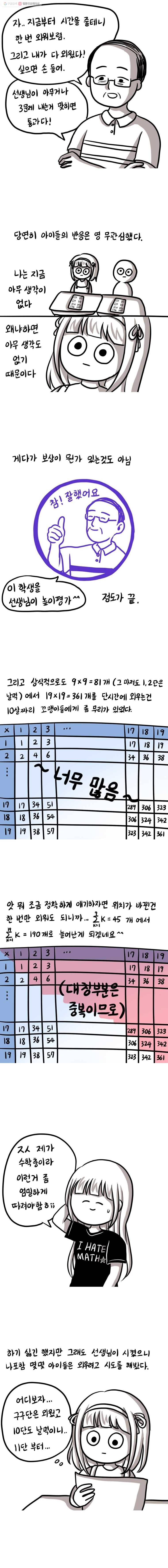 쓰레기 머학생 57화 19단 외웠던 만화 2